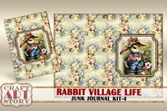 Vintage Bunny Collage Junk Journal Kit-4 Rabbit village life Product Image 4