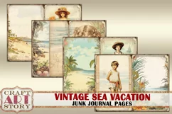 Vintage sea vacation junk journal pages,Beach journal Product Image 4