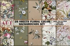 Kit Backgrounds Collage 20 Sheets floral color Product Image 3