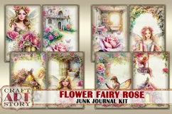 Flower Fairy Collage Junk Journal Kit Rose 24 pages Product Image 4