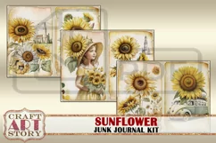 Sunflower fantasy Junk Journal Pages, printables papers Product Image 5