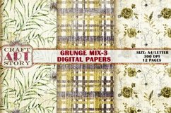 Grunge floral Pattern printable Papers,Kit Backgrounds Product Image 5