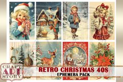 Retro Christmas Ephemera Pack,1940s papers,retro card Product Image 5