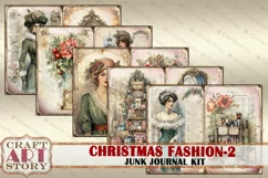 Vintage Christmas Fashion Junk Journal Kit part 2 Product Image 5
