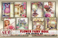 Flower Fairy Collage Junk Journal Kit Rose 24 pages Product Image 5