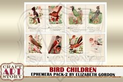 Bird Children Ephemera Pack-2,Bird girls Printable kit Product Image 5