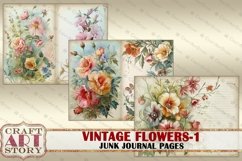 Flowers-1 Junk Journal Pages,retro Scrapbook wildflowers Product Image 5