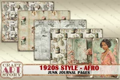 Vintage afro fashion Junk Journal Kit 1920s style, Collage Product Image 5