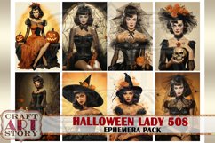Halloween lady Ephemera Pack 50s,halloween ladies pinup Product Image 5