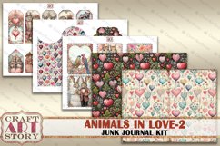 Valentine&#039;s Day Animals in love-2 Junk Journal Kit,Collage Product Image 6