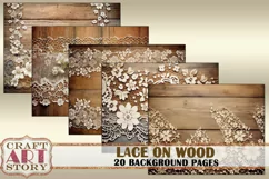 Vintage Background Paper Lace wood Printable 20 Pages Product Image 5