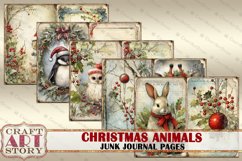 Vintage Christmas animals Junk Journal Pages,winter Product Image 5