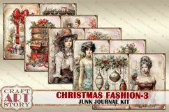 Vintage Christmas Fashion Junk Journal Kit part 3 Product Image 5