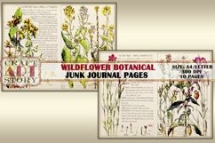 Old paper Wildflowers Junk Journal Pages,backgrounds kit Product Image 5