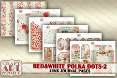 Retro fashion Junk Journal Kit Red&white polka dots part 2 Product Image 5