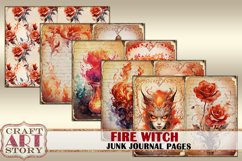 Fire witch Junk Journal Pages,scrapbook digital papers Product Image 5