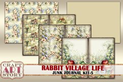Vintage Bunny Collage Junk Journal Kit-5 Rabbit village life Product Image 5