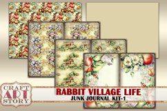 Vintage Bunny Collage Junk Journal Kit-1 Rabbit village life Product Image 6