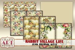 Vintage Bunny Collage Junk Journal Kit-2 Rabbit village life