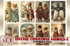 Vintage Christmas animals Ephemera Pack-2,winter images Product Image 5