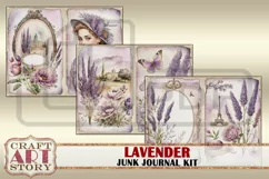 Lavender fantasy Junk Journal Pages,Vintage Floral papers Product Image 5
