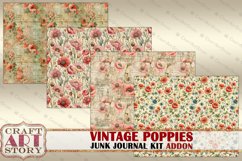 Vintage Poppies Junk Journal Kit ADDON,scrapbook Product Image 5