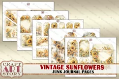 Vintage Sunflower Junk Journal Pages,nature floral papers Product Image 5