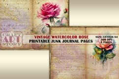 Watercolor Roses junk journal Pages,rose ephemera grunge Product Image 5
