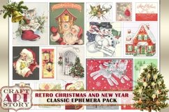 Retro Christmas Ephemera Pack,1950s papers,retro card Product Image 5