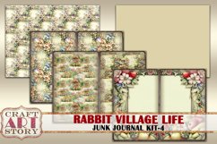 Vintage Bunny Collage Junk Journal Kit-4 Rabbit village life Product Image 5