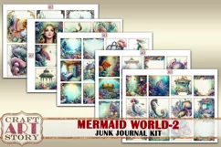 Mermaid world junk journal watercolor Kit-2,fantasy ocean Product Image 5