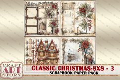 Classic Christmas Scrapbook Paper Pack-3,8x8 DIGITAL papers Product Image 5