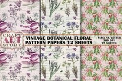 Vintage botanical Kit Backgrounds,Collage Sheets floral Product Image 3