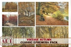 Vintage autumn painting Ephemera Pack,fall digital kit Product Image 5