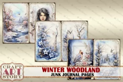Vintage Winter Woodland Junk Journal Kit,Printable Collage Product Image 5