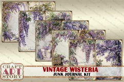 Vintage Wisteria Junk Journal Kit,scrapbook printables Product Image 5