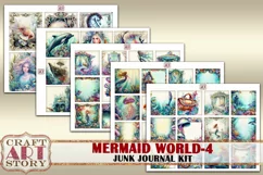 Mermaid world junk journal watercolor Kit-4,fantasy ocean Product Image 5