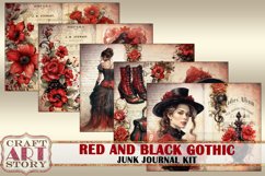 Gothic Red black magic Junk Journal Pages,vintage fantasy Product Image 5