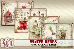 Winter Herbs fantasy Junk Journal Pages,fairies printables Product Image 5