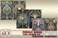 Zodiac signs Junk Journal Pages,Astrology fantasy Celestial Product Image 5