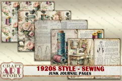 Vintage fashion Junk Journal Kit 1920s style sewing Product Image 5