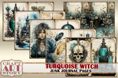 Turquoise witch Junk Journal Pages,scrapbook printables Product Image 5