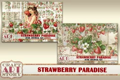 Vintage Strawberry Fantasy Junk Journal Pages ADDON Product Image 5