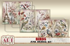 Birds flowers fantasy Junk Journal Pages, digital papers Product Image 5