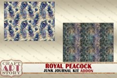 Royal peacock Junk Journal Kit ADDON, feathers peacock Product Image 5