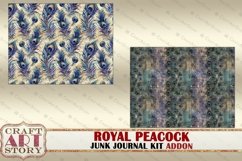 Royal peacock Junk Journal Kit ADDON, feathers peacock Product Image 5