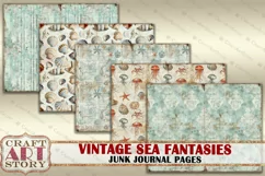 Vintage Sealife Junk Journal Kit printable,Nautical Product Image 5