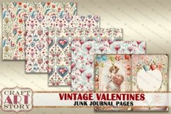 Vintage Valentines Junk Journal Kit printable,scrapbook Product Image 5