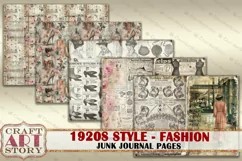 Vintage fashion Junk Journal Kit 1920s style, Collage Sheets Product Image 5