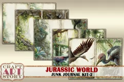 Jurassic World junk journal watercolor Kit-2,Dinosaurs Product Image 5